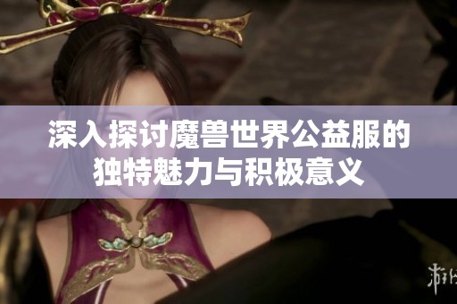 深入探讨魔兽世界公益服的独特魅力与积极意义
