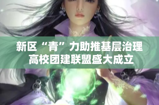 新区“青”力助推基层治理 高校团建联盟盛大成立