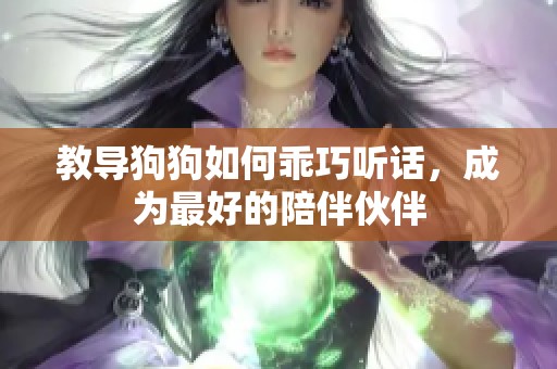 教导狗狗如何乖巧听话，成为最好的陪伴伙伴