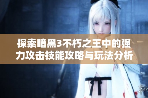 探索暗黑3不朽之王中的强力攻击技能攻略与玩法分析