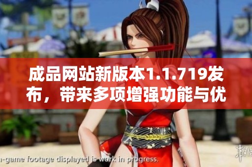 成品网站新版本1.1.719发布，带来多项增强功能与优化体验