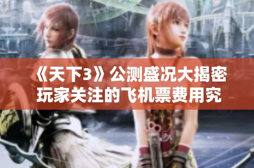 《天下3》公测盛况大揭密 玩家关注的飞机票费用究竟是多少