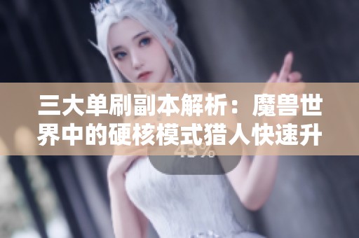 三大单刷副本解析：魔兽世界中的硬核模式猎人快速升级与潜在风险探讨