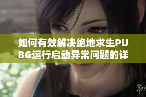 如何有效解决绝地求生PUBG运行启动异常问题的详细步骤解析