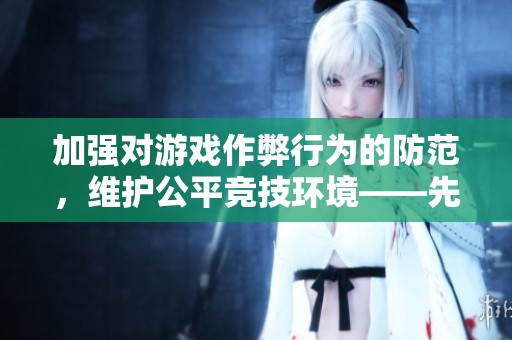 加强对游戏作弊行为的防范，维护公平竞技环境——先锋大厅的反作弊措施解析与展望