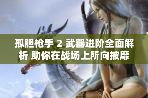孤胆枪手 2 武器进阶全面解析 助你在战场上所向披靡的最佳武器选择