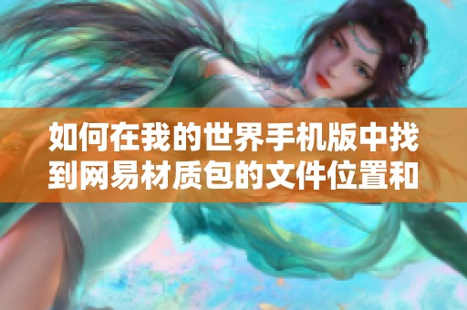 如何在我的世界手机版中找到网易材质包的文件位置和使用方法