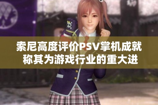 索尼高度评价PSV掌机成就 称其为游戏行业的重大进化与飞跃