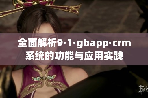 全面解析9·1·gbapp·crm系统的功能与应用实践