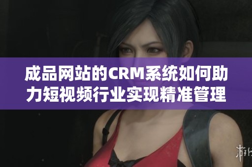成品网站的CRM系统如何助力短视频行业实现精准管理与营销