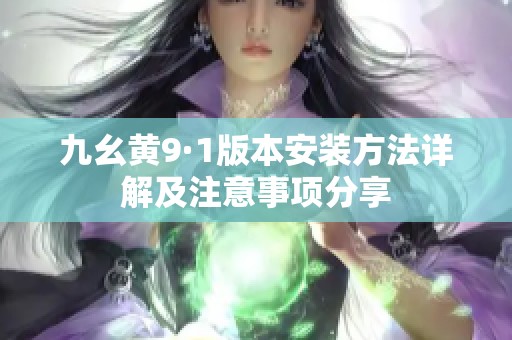九幺黄9·1版本安装方法详解及注意事项分享