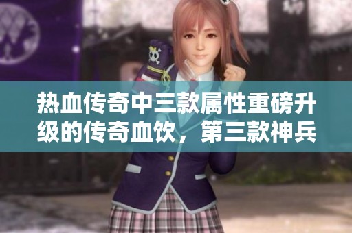 热血传奇中三款属性重磅升级的传奇血饮，第三款神兵直逼百级装备的实力解析