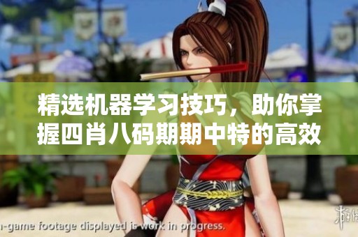 精选机器学习技巧，助你掌握四肖八码期期中特的高效方法与实用策略
