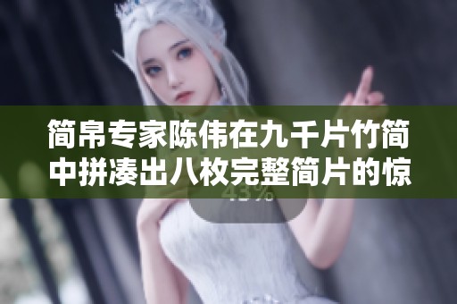 简帛专家陈伟在九千片竹简中拼凑出八枚完整简片的惊人发现