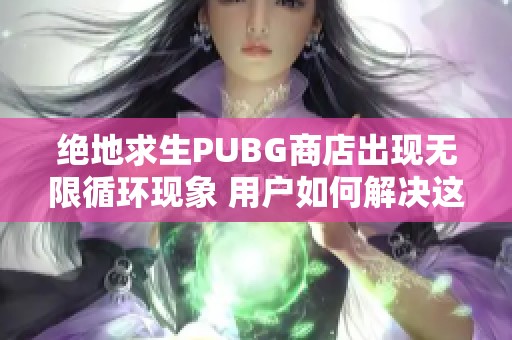 绝地求生PUBG商店出现无限循环现象 用户如何解决这一问题