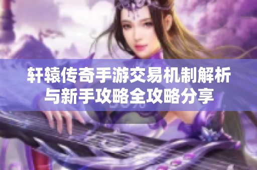 轩辕传奇手游交易机制解析与新手攻略全攻略分享