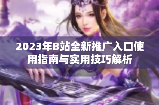 2023年B站全新推广入口使用指南与实用技巧解析