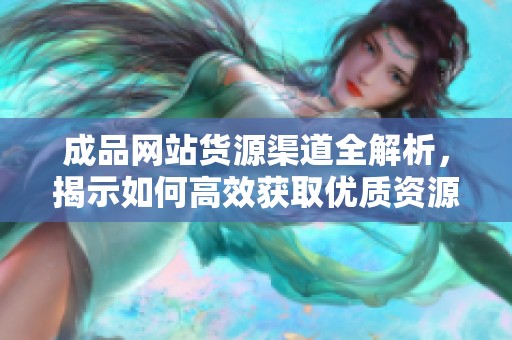 成品网站货源渠道全解析，揭示如何高效获取优质资源