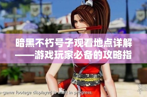 暗黑不朽号子观看地点详解——游戏玩家必备的攻略指南