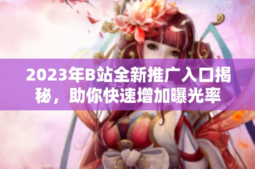 2023年B站全新推广入口揭秘，助你快速增加曝光率