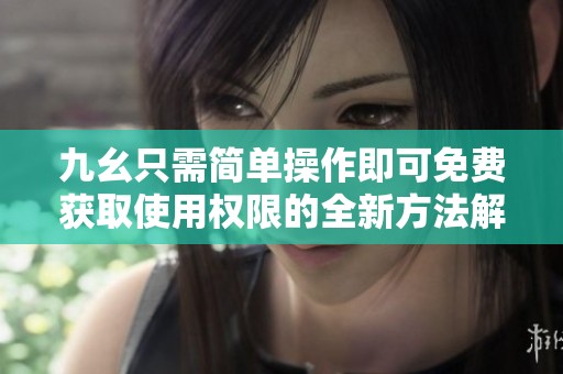 九幺只需简单操作即可免费获取使用权限的全新方法解锁