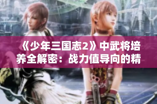 《少年三国志2》中武将培养全解密：战力值导向的精准攻略解析