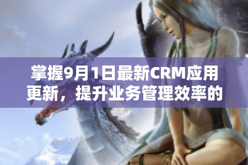 掌握9月1日最新CRM应用更新，提升业务管理效率的秘籍