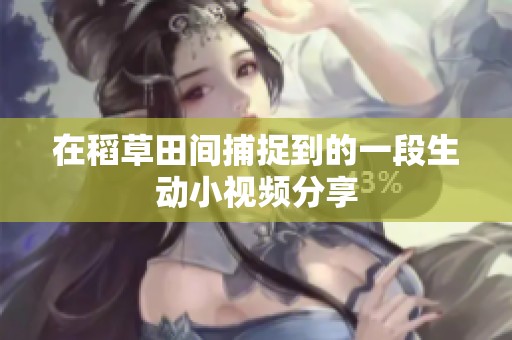 在稻草田间捕捉到的一段生动小视频分享