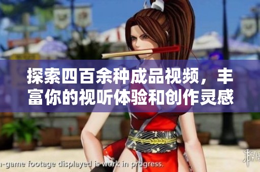 探索四百余种成品视频，丰富你的视听体验和创作灵感