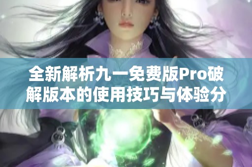 全新解析九一免费版Pro破解版本的使用技巧与体验分享