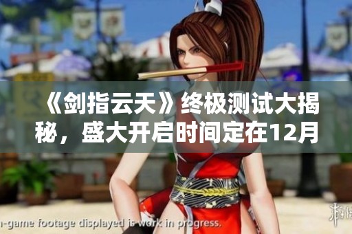 《剑指云天》终极测试大揭秘，盛大开启时间定在12月28日！