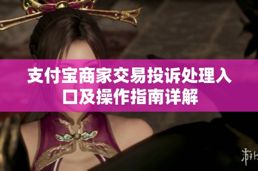 支付宝商家交易投诉处理入口及操作指南详解