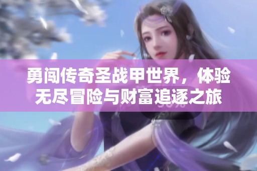 勇闯传奇圣战甲世界，体验无尽冒险与财富追逐之旅