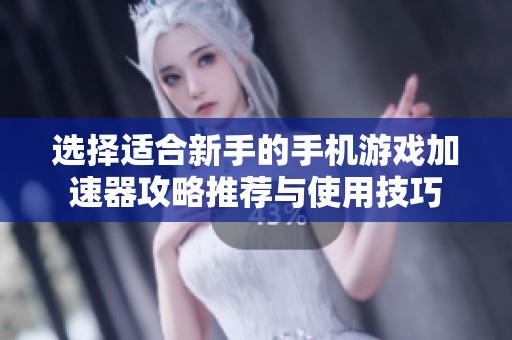 选择适合新手的手机游戏加速器攻略推荐与使用技巧