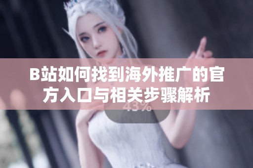 B站如何找到海外推广的官方入口与相关步骤解析